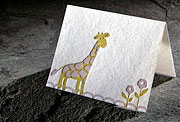 Giraffe child letterpress gift tags