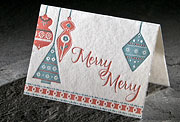 Ornaments letterpress holiday gift enclosure