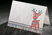 Reindeer letterpress holiday gift enclosure