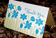 Garden calligraphy thank you note