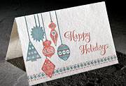 Ornaments letterpress holiday card