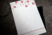 Blossom social stationery green letterpress