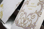 Scroll happy birthday letterpress card