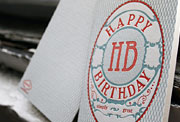 Simply happy birthday letterpress card