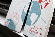 You Mean the World friendship letterpress card