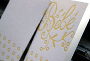 Bebe baby announcement letterpress card