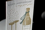 Bubbly letterpress printed anniversary cards