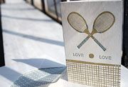Tennis Love letterpress greeting card, gray, taupe, valentine's day, masculine