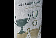 Trophy letterpress printed fathers day cards