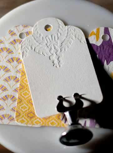 Town letterpress and flat printed hang tags
