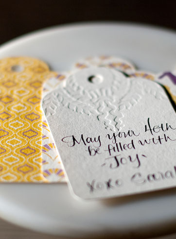 Town letterpress and flat printed hang tags