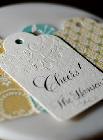 Country letterpress and flat printed hang tags