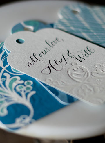 Isle letterpress and flat printed hang tags