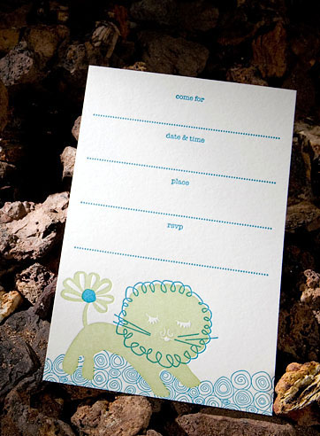 Liony letterpress child birthday invitation