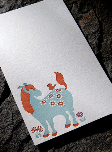 Horsey child letterpress note card