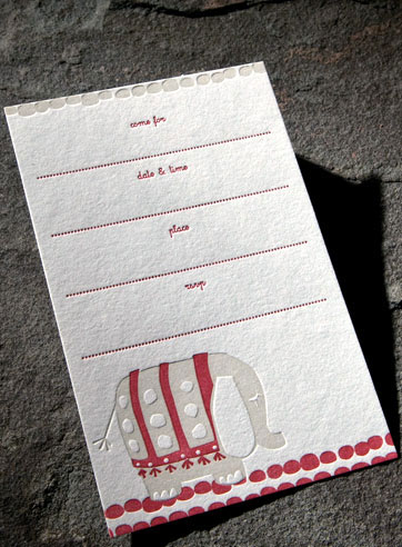 Ellie children birthday party invitation letterpress
