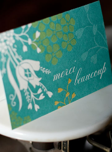 Inglewood flat printed thank you cards