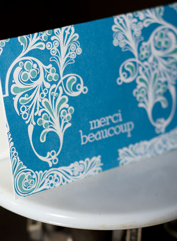 Loch flat printed thank you cards
