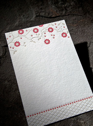 Blossom social stationery green letterpress