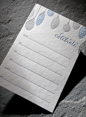 Celebrate letterpress holiday party 