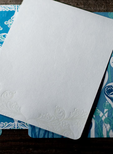 Isle letterpress and flat printed lettersheets