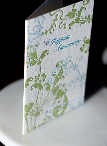 VIEW WIDE IMAGE Flourish letterpress printed anniversary cards