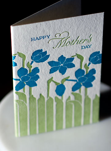 Garden letterpress printed mothers day cards