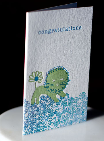 Liony letterpress printed congratulations cards