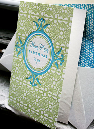 Happy birthday letterpress card