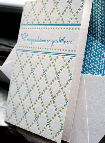 Little on baby announcement letterpress card
