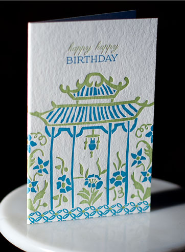 VIEW WIDE IMAGE Ming letterpress printed birthday cards
