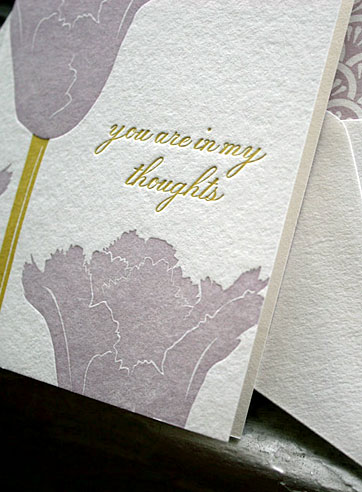In my thoughts sympathy letterpress card