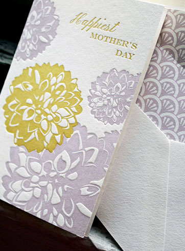 Flowers Mothers Day letterpress card