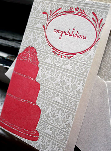 Cake congratulations letterpress card