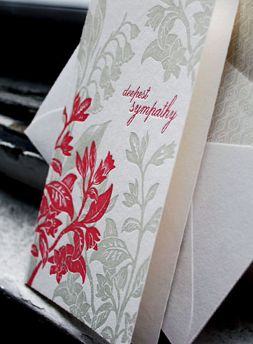 Deepest sympathy letterpress card