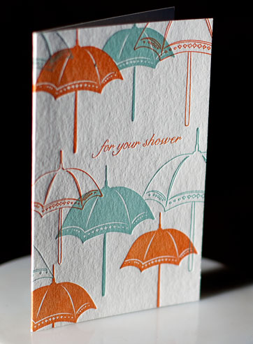 VIEW WIDE IMAGE Shower letterpress printed shower cards