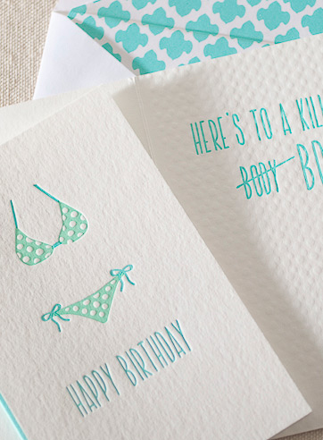 VIEW WIDE IMAGE bikini-birthday-letterpress-folded-card