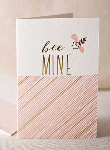 bee-mine-letterpress and foil-folded-card
