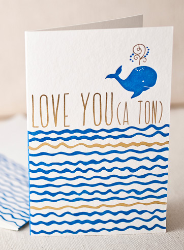 love-you-a-ton-letterpress and foil-folded-card