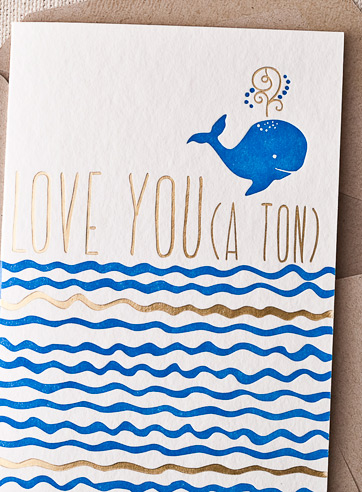 love-you-a-ton-letterpress and foil-folded-card