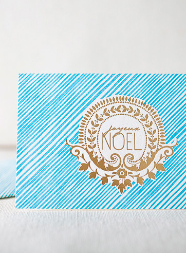 VIEW WIDE IMAGE joyeux-noel-letterpress and foil-folded-card