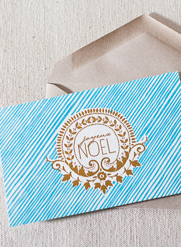 VIEW WIDE IMAGE joyeux-noel-letterpress and foil-folded-card