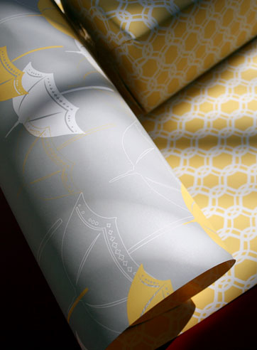April baby shower wedding shower parasol gift wrap in yellow