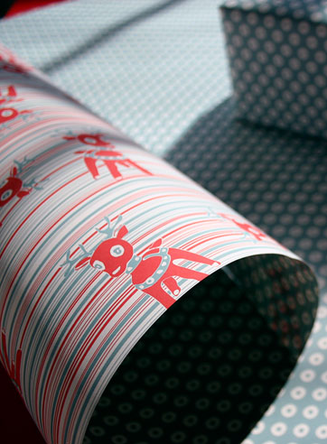 Reindeer holiday Christmas retro gift wrap
