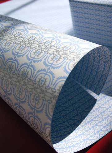 Ceylon blue silver elegant eco-friendly wrapping paper