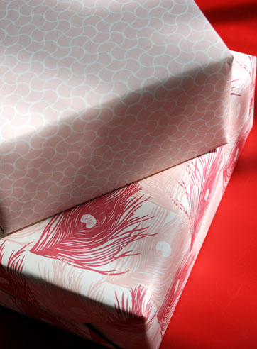 Plume peacock feathers eco-friendly gift wrap