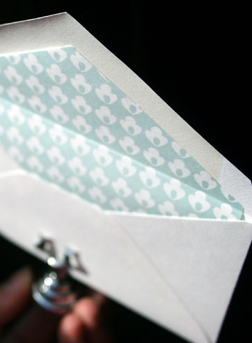 Crochet letterpress thank you card, patterning, green, orange