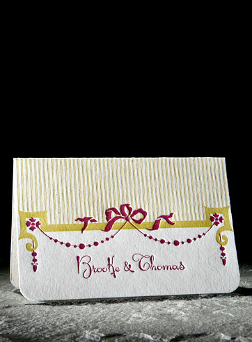 Flambeau pink yellow vintage letterpress stationery, moving announcement