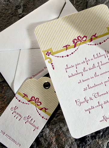 VIEW WIDE IMAGE Flambeau pink yellow vintage letterpress stationery, moving announcement