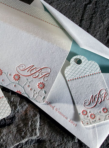 VIEW WIDE IMAGE Juine flowers letterpress stationery, eco-friendly invitations